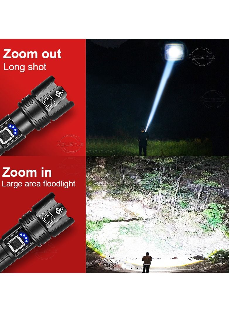 High-Powered LED Flashlight Most Powerful LED Flashlight Zoomable Water Resistant 5 Modes for Camping Outdoor Emergency