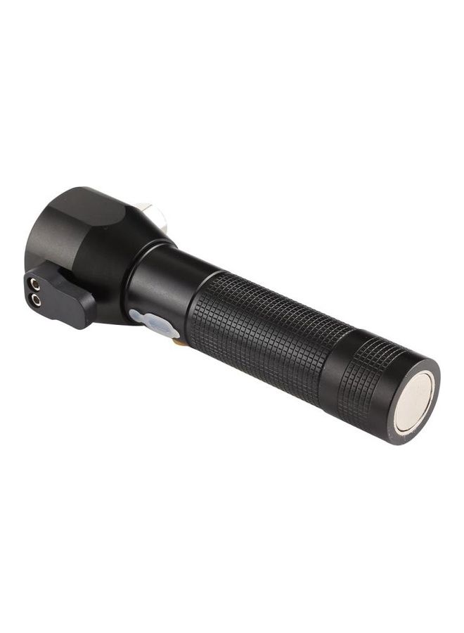 10W 450 Lumens IPX4 Waterproof Rechargeable LED Flashlight With Safety Hammer And 3-Modes Black