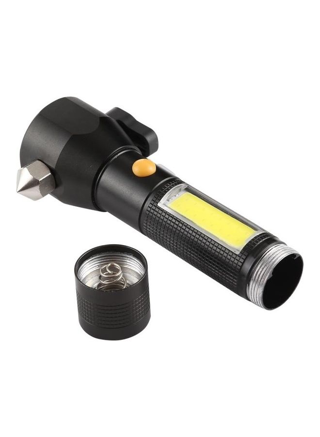 10W 450 Lumens IPX4 Waterproof Rechargeable LED Flashlight With Safety Hammer And 3-Modes Black
