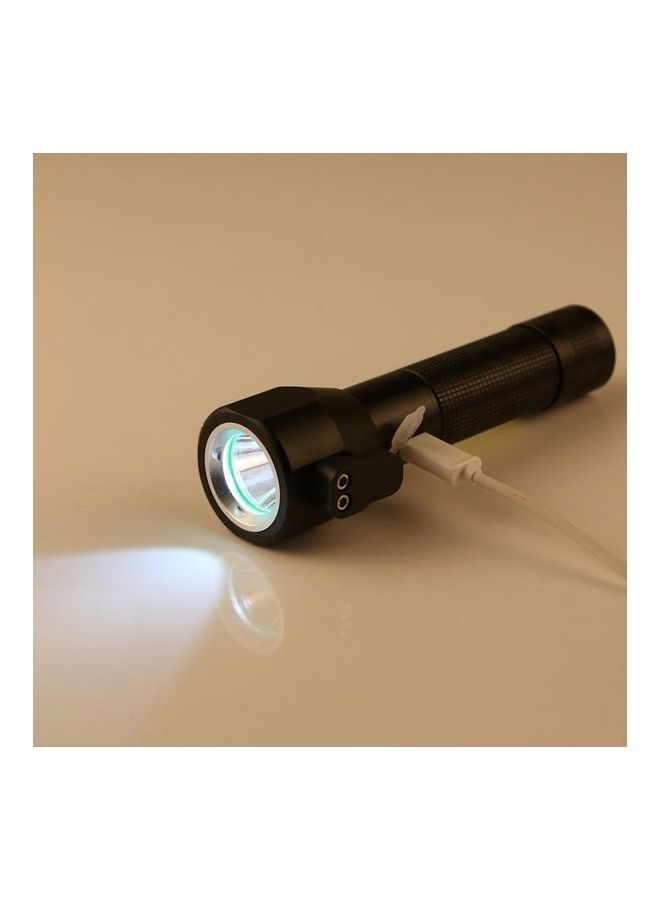 10W 450 Lumens IPX4 Waterproof Rechargeable LED Flashlight With Safety Hammer And 3-Modes Black
