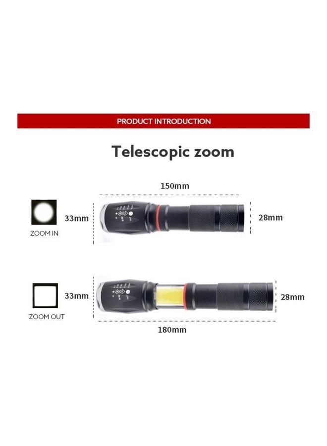 Strong Magnetic Rechargeable Telescopic Zoom LED Flashlight