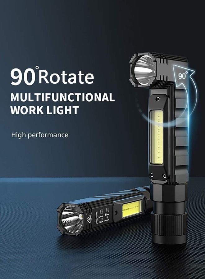 Led USB Rechargeable Headlamp, 1200 Lumens Portable Magnetic Head Flashlight for Adults, 360 Degree Rotate Led Work Light, Waterproof, 5 Modes for Outdoor, Hiking, Fishing