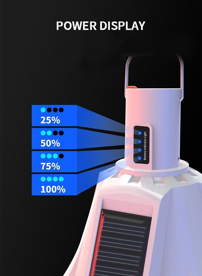 1000LM Solar Camping Light with LED Lantern with USB，Remote Contral Portable Tent Lamp with Hanging Hook，4 Light Mode with Power Displaying for Emergency,Hurricane, Outdoor,Power Outage, Hiking