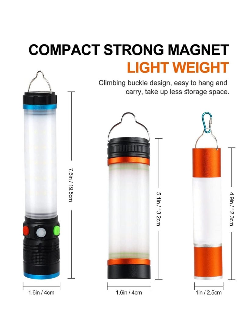 USB Rechargeable Flashlights High Lumens, Portable LED Camping Lantern with 6 Light Modes, IPX4 Waterproof Super Bright Flashlight for Essentials, Emergency Hurricane 4.7 inches