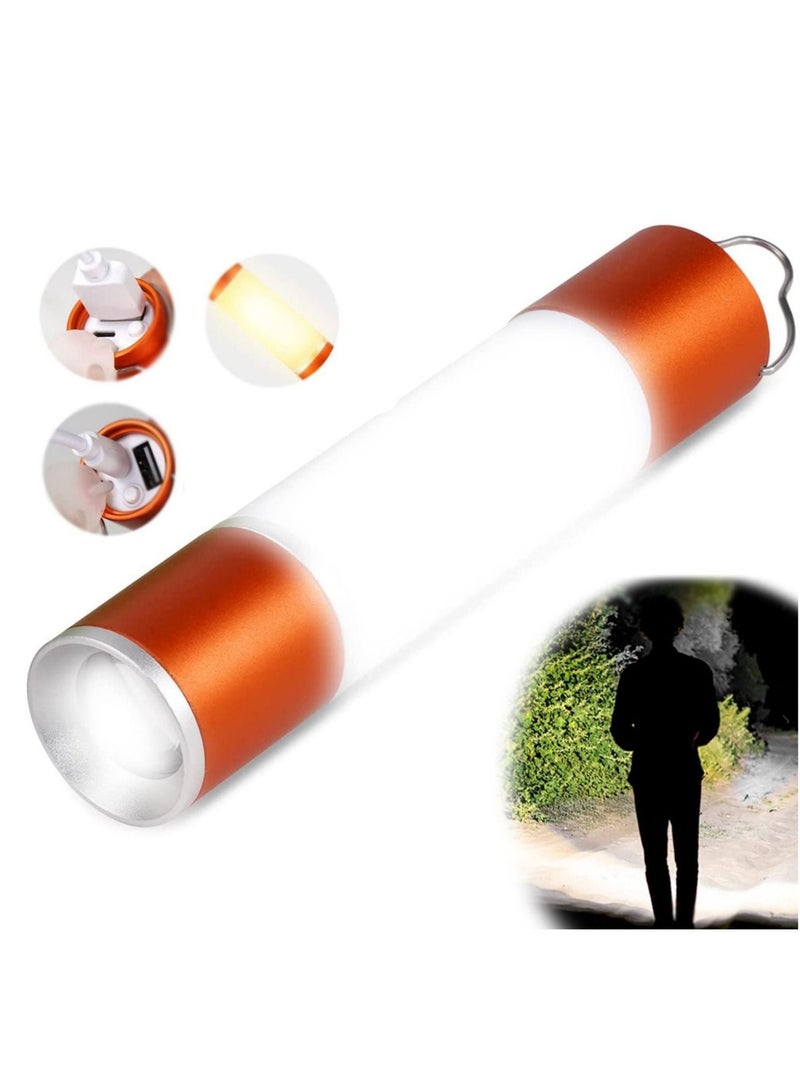 USB Rechargeable Flashlights High Lumens, Portable LED Camping Lantern with 6 Light Modes, IPX4 Waterproof Super Bright Flashlight for Essentials, Emergency Hurricane 4.7 inches