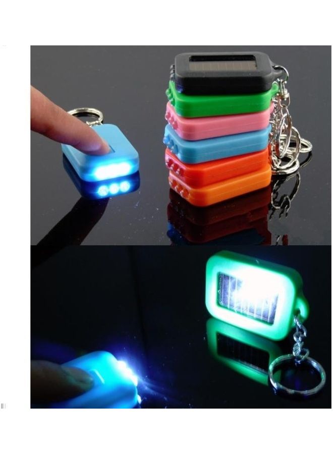 4-Piece Amorphous Silicone Solar LED Portable Keychain Mini Flashlight, Random Colour Delivery Multicolour