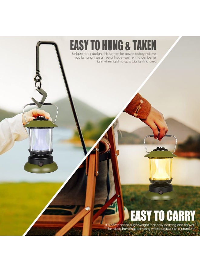 LED Lantern With Batteries Stepless Dimming 2 Modes Cool And Warm Adjustable Brightness Camping Lights For Outdoor Lighting Work