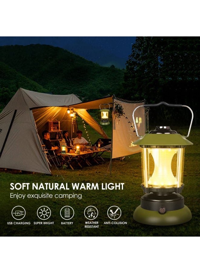 LED Lantern With Batteries Stepless Dimming 2 Modes Cool And Warm Adjustable Brightness Camping Lights For Outdoor Lighting Work