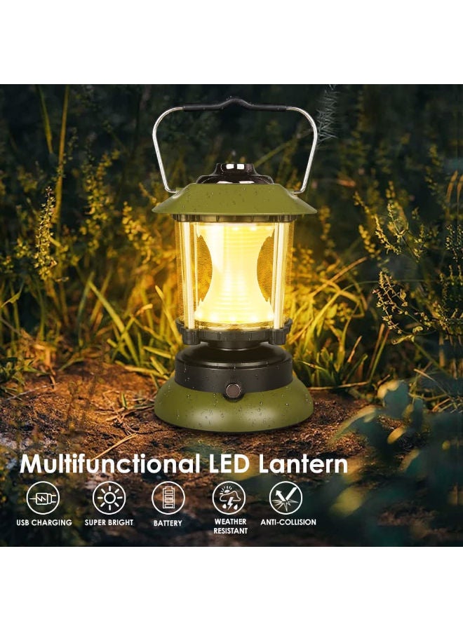 LED Lantern With Batteries Stepless Dimming 2 Modes Cool And Warm Adjustable Brightness Camping Lights For Outdoor Lighting Work