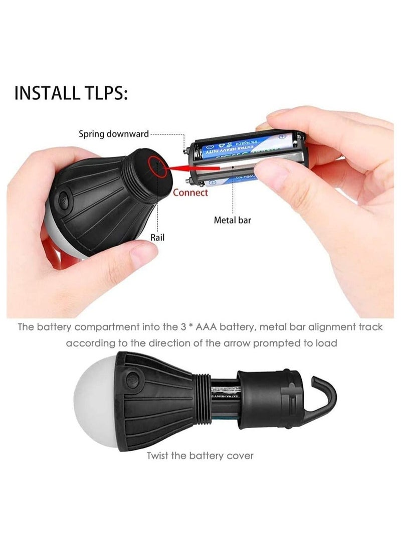 Camping Tent light Light LED Light Waterproof Lantern Portable Bulb Emergency for Hiking Fishing Garage Powered (3 Pack)
