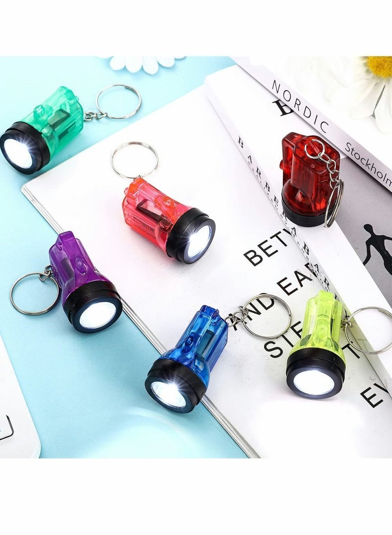Mini Flashlight Keychains Pack of 12 LED Key Chains for Kids in Assorted Colors 1.5 Inch Portable Handheld Flashlights Camping Party Favors