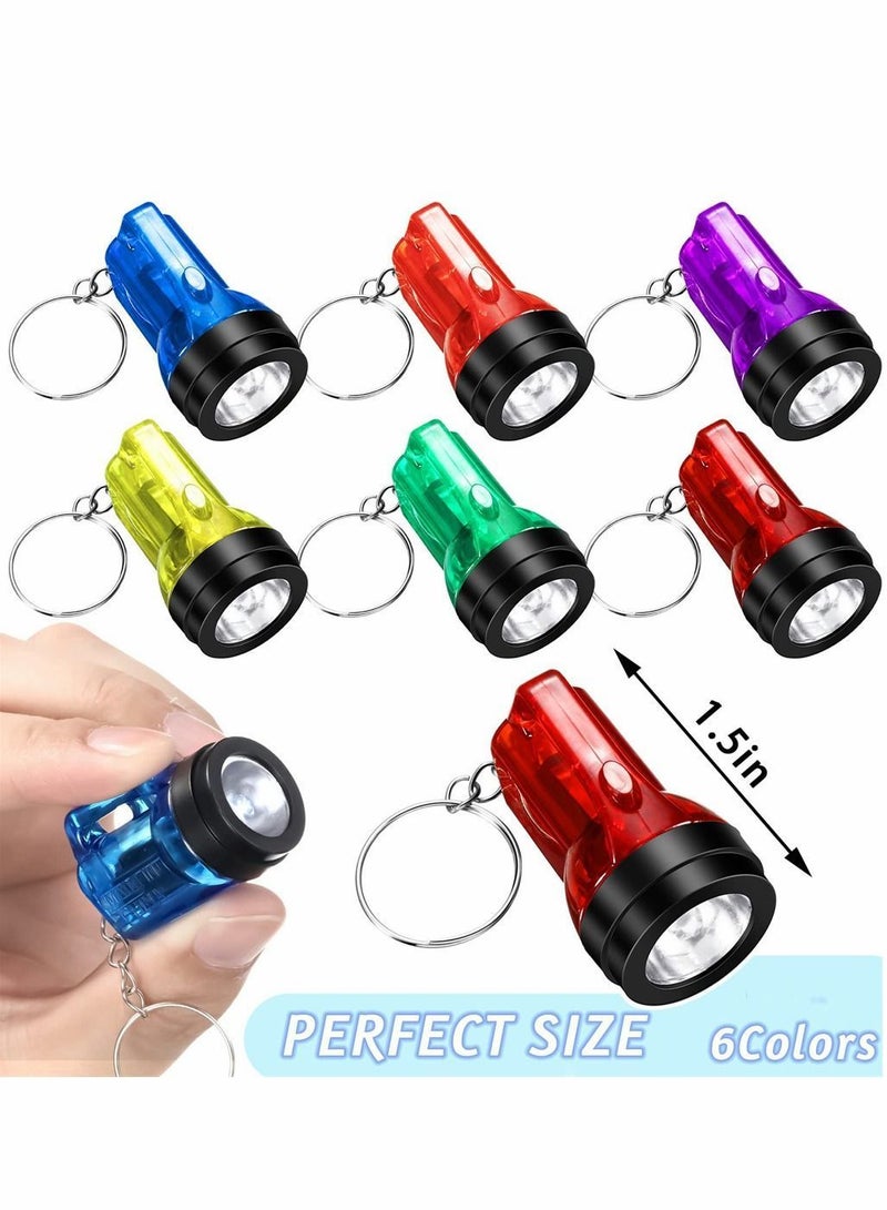 Mini Flashlight Keychains Pack of 12 LED Key Chains for Kids in Assorted Colors 1.5 Inch Portable Handheld Flashlights Camping Party Favors