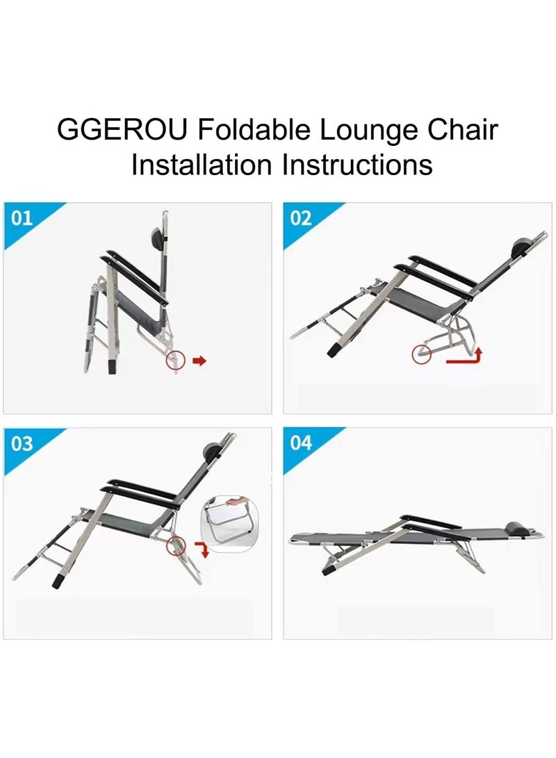 Adjustable Zero Gravity Folding Reclining Lounge Chair with Adjustable Headrest Oversize Recliner Lounger Beach Chairs Foldable Beach Chair