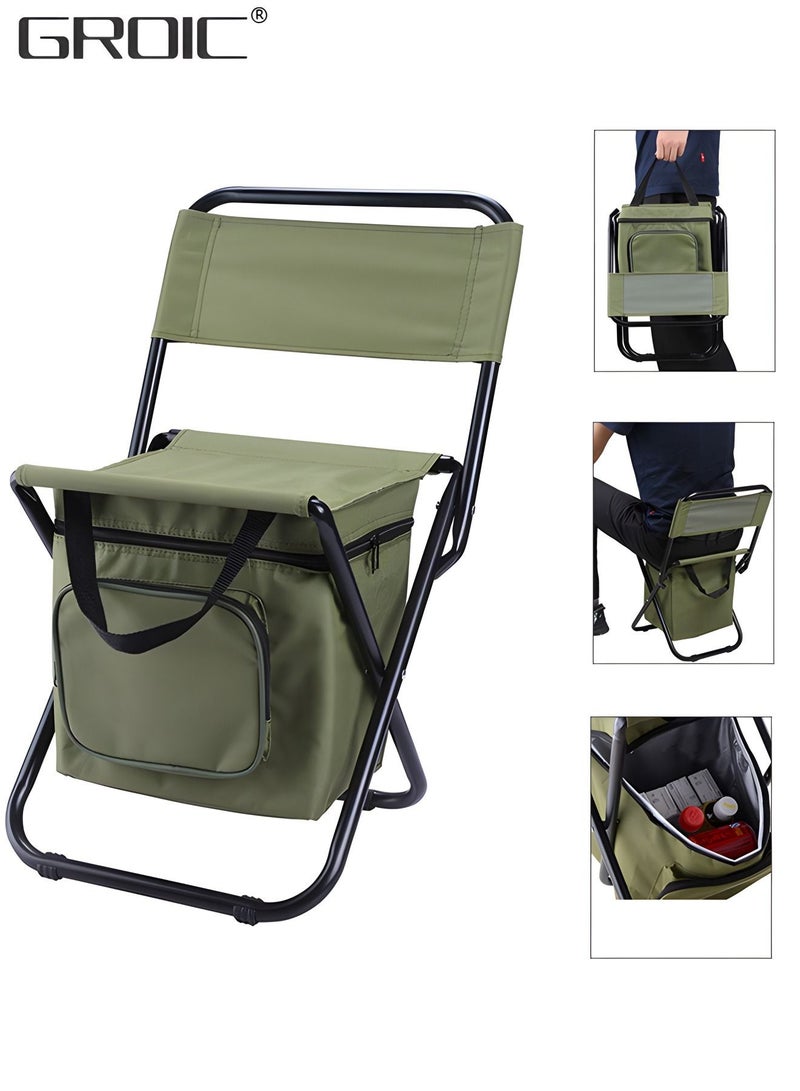 Backpack Cooler Chair Fishing Chairs with Backrest Folding Camping Stool,Fishing Stool Foldable Camping Chair