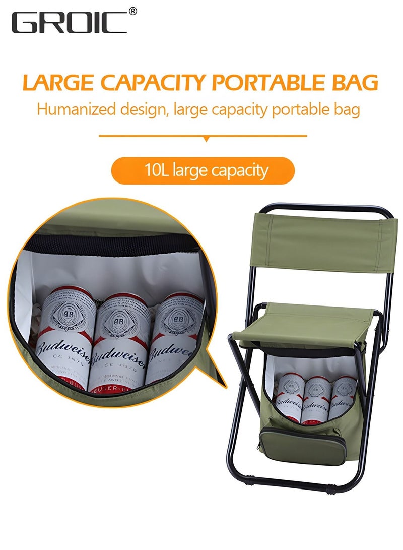 Backpack Cooler Chair Fishing Chairs with Backrest Folding Camping Stool,Fishing Stool Foldable Camping Chair