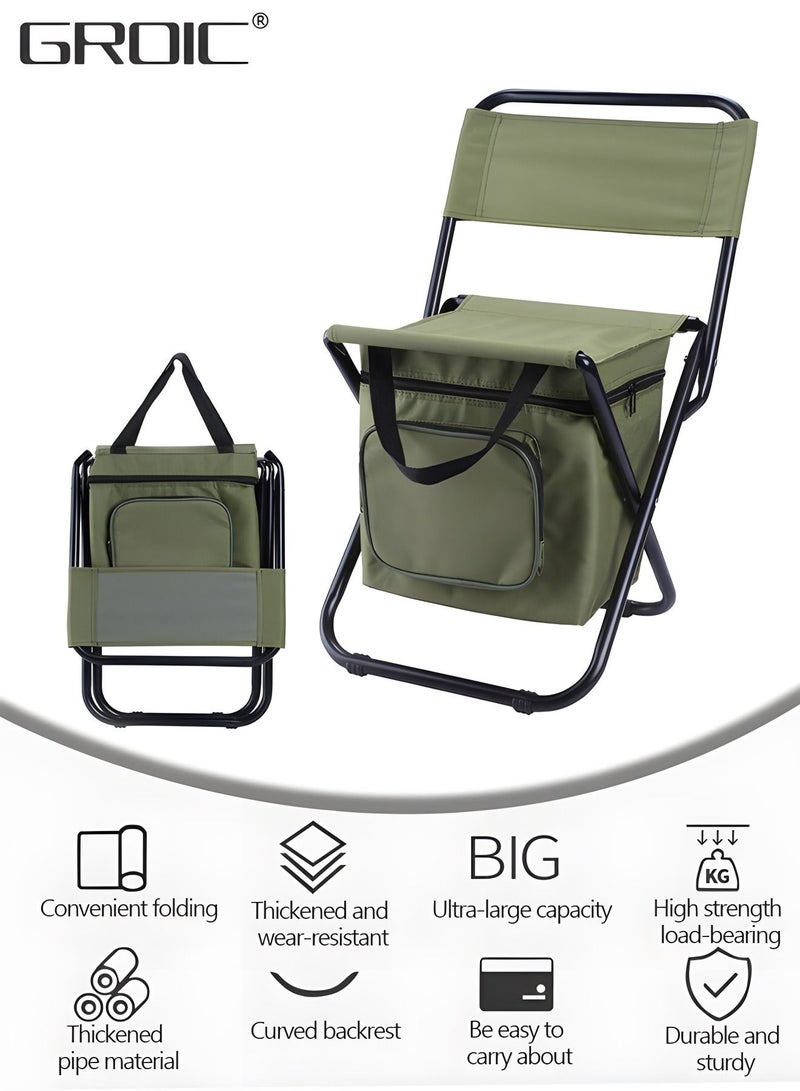 Backpack Cooler Chair Fishing Chairs with Backrest Folding Camping Stool,Fishing Stool Foldable Camping Chair