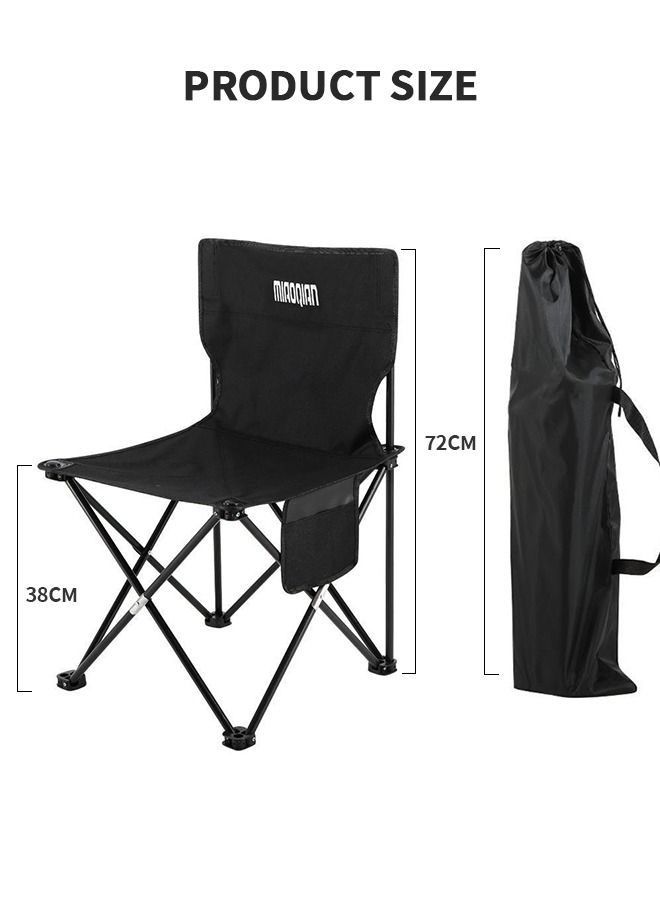 Portable Camping Chairs, Lawn Folding Chair Heavy Duty for Adults 200KG, Sports Fishing Chairs, Side Pockets, Compact Portable Chair for Beach, Fishing, Picnic,Indoor etc