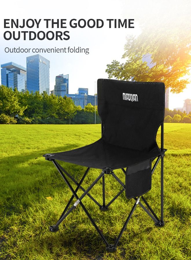 Portable Camping Chairs, Lawn Folding Chair Heavy Duty for Adults 200KG, Sports Fishing Chairs, Side Pockets, Compact Portable Chair for Beach, Fishing, Picnic,Indoor etc