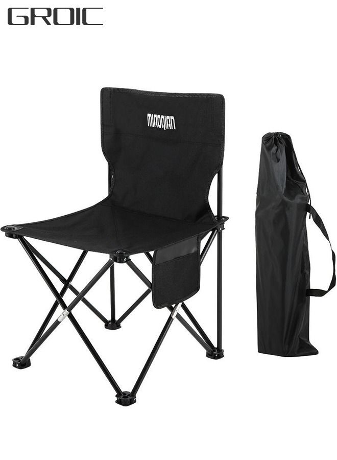 Portable Camping Chairs, Lawn Folding Chair Heavy Duty for Adults 200KG, Sports Fishing Chairs, Side Pockets, Compact Portable Chair for Beach, Fishing, Picnic,Indoor etc