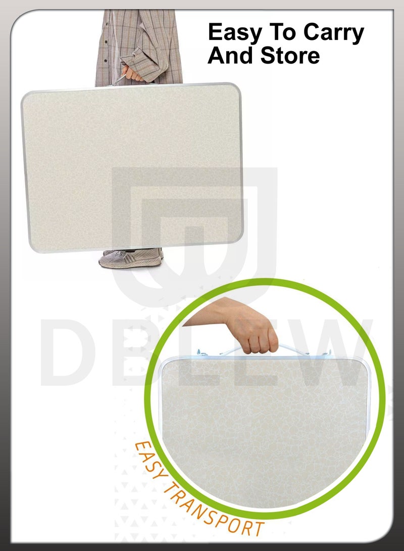 Folding Camping Table Aluminium Hiking Picnic Party Foldable Desk Portable Indoor Outdoor Garden Dining Utility BBQ Stand Unfolded Size 80x68x60cm