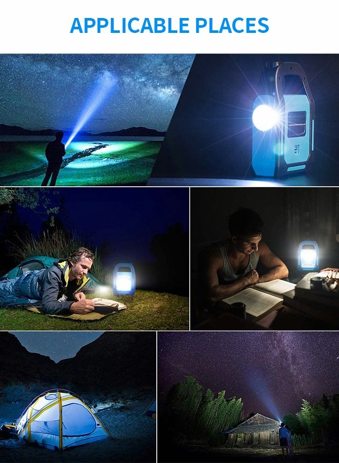 3 IN 1 Solar USB Rechargeable Brightest COB LED Camping Lantern,Camping Lights Rechargeable Work Light, IPX-4 Waterproof Emergency LED Light 1 Pack