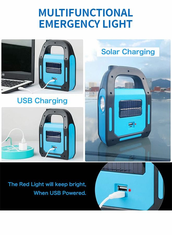 3 IN 1 Solar USB Rechargeable Brightest COB LED Camping Lantern,Camping Lights Rechargeable Work Light, IPX-4 Waterproof Emergency LED Light 1 Pack