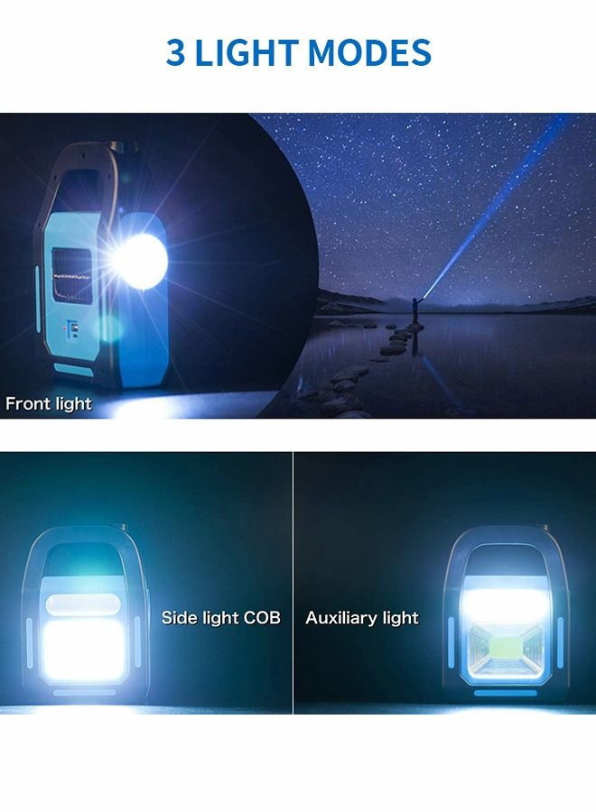 3 IN 1 Solar USB Rechargeable Brightest COB LED Camping Lantern,Camping Lights Rechargeable Work Light, IPX-4 Waterproof Emergency LED Light 1 Pack