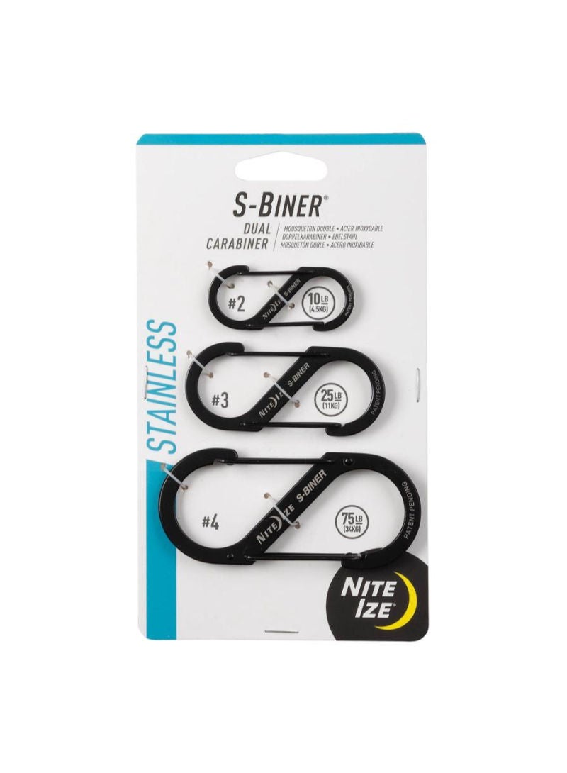 Nite Ize S Biner Stainless Steel Dual Carabiner Combo Pack 3Pcs