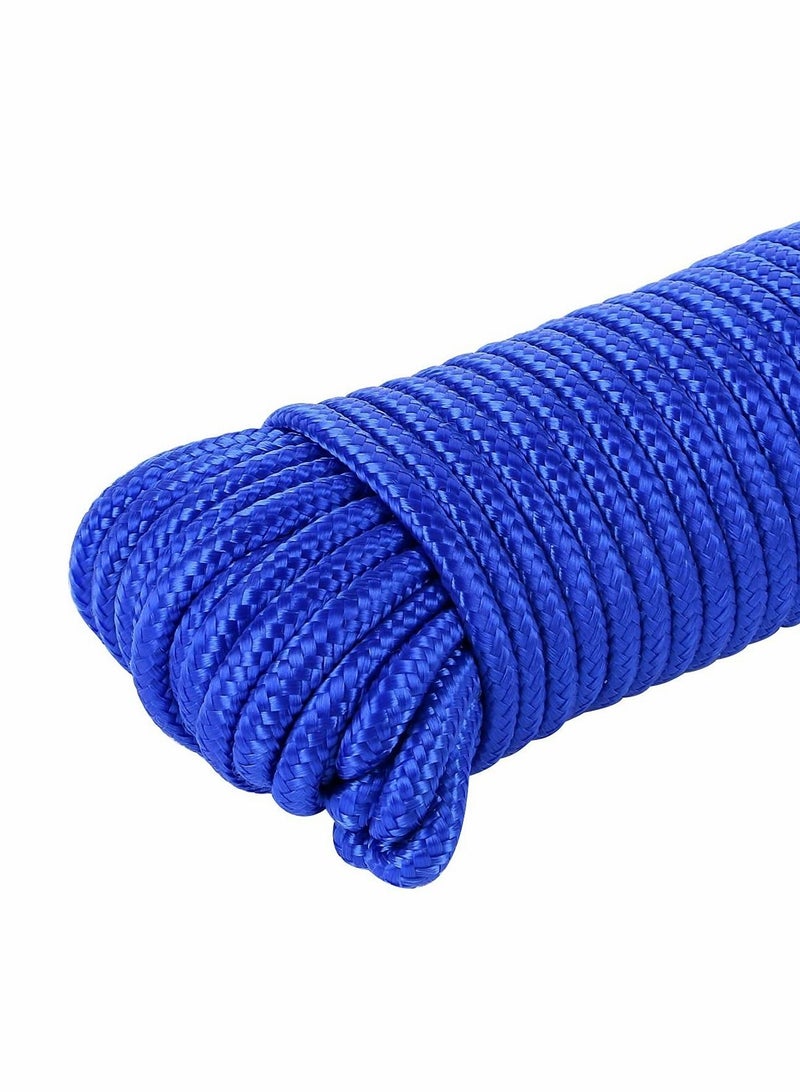 Nylon Poly Rope Flag Pole Polypropylene Clothes Line Camping Utility Good for Tie Pull Swing Climb Knot (10 M Length, 10 mm Width, 2Pcs Blue)