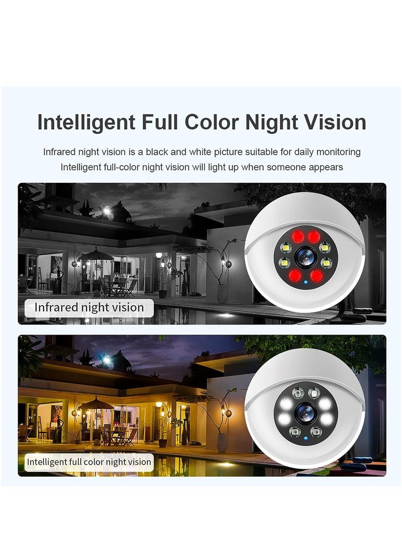 Light Bulb Camera, 360 Degree 2.4GHz/ 5GHz WiFi 1080P Bulb Camera for Indoor/Outdoor, Surveillance Camera Light Bulb Guardcam, Auto Tracking, Two Way Audio, Motion Detection