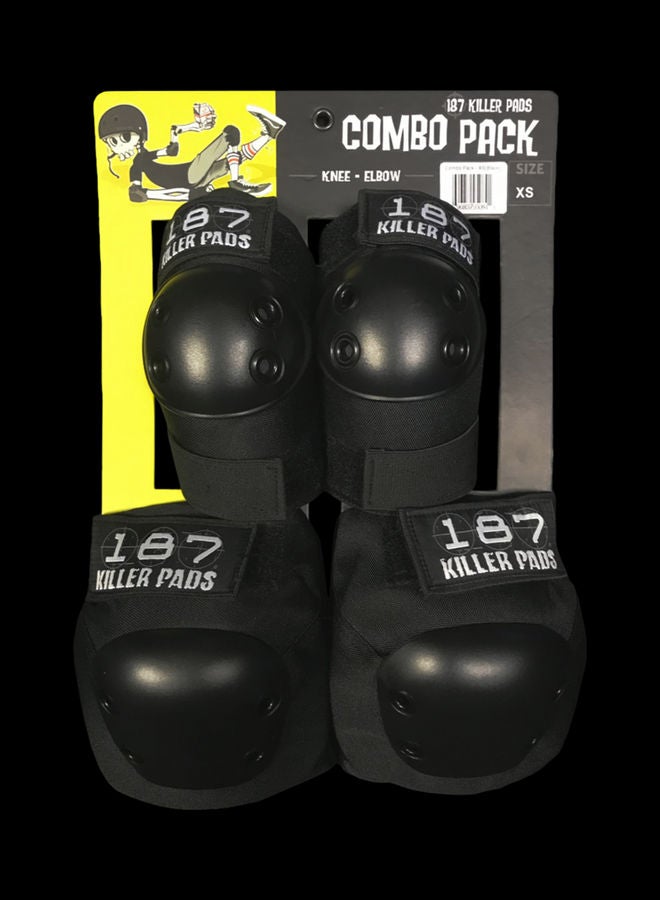 Combo Pack With Elbow Pads & Knee Pads Black XS