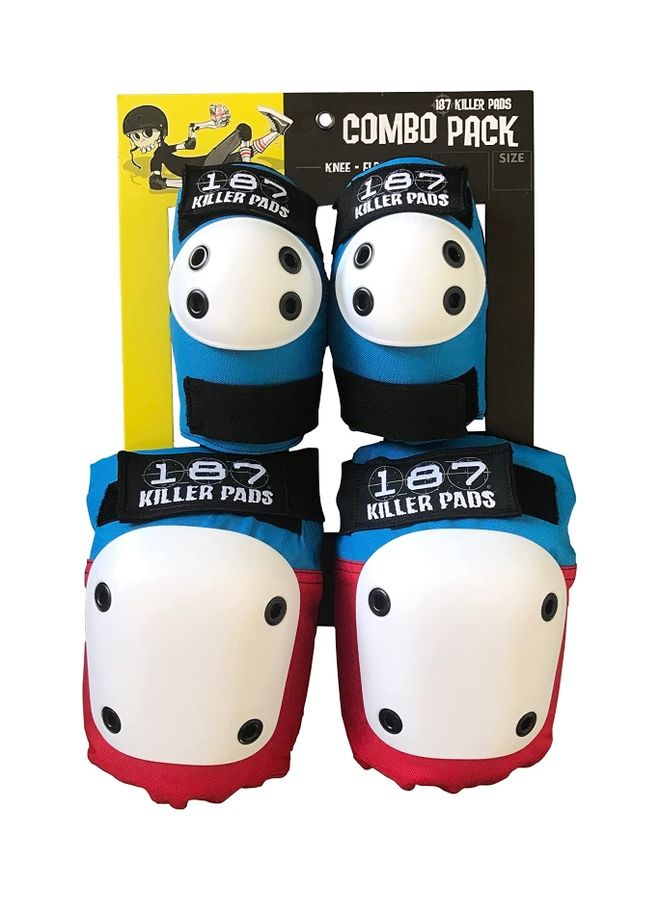 Combo Pack With Knee Pads & Elbow Pads Red, White, Blue S / M