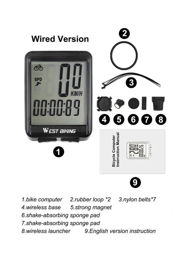 LED Bicycle Odometer 15.6x8x4.5cm