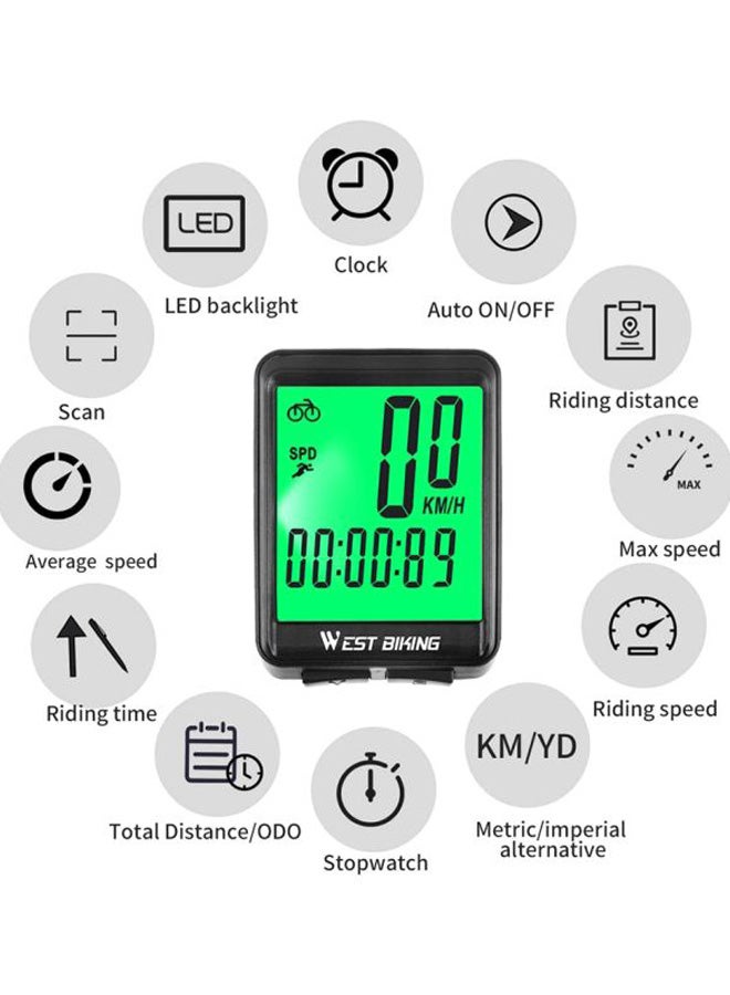 Cycling LED Odometer Stopwatch 15.6x8x4.5cm