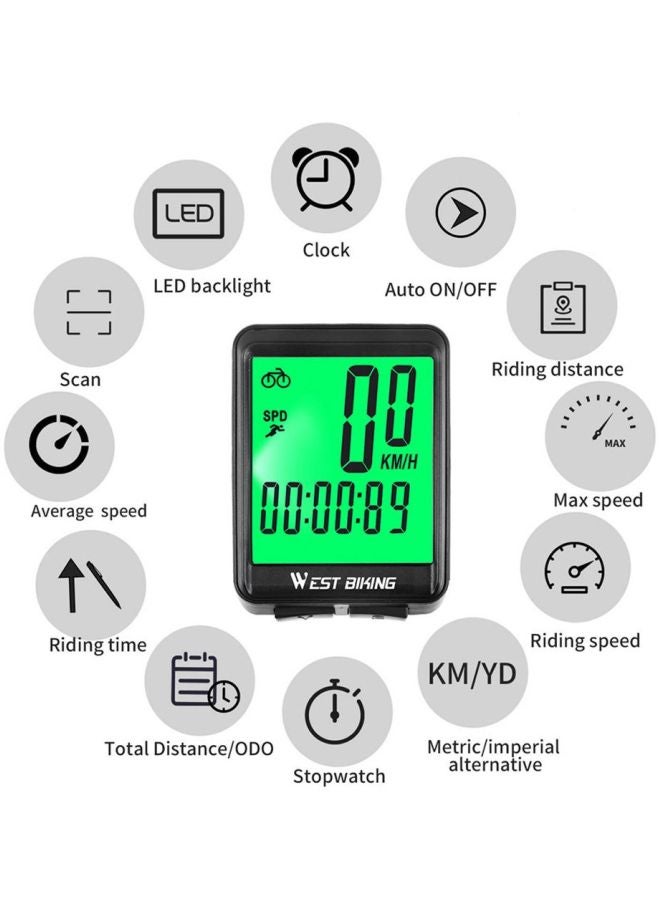 Wired LED Cycling Odometer Set 6x4x1.5cm