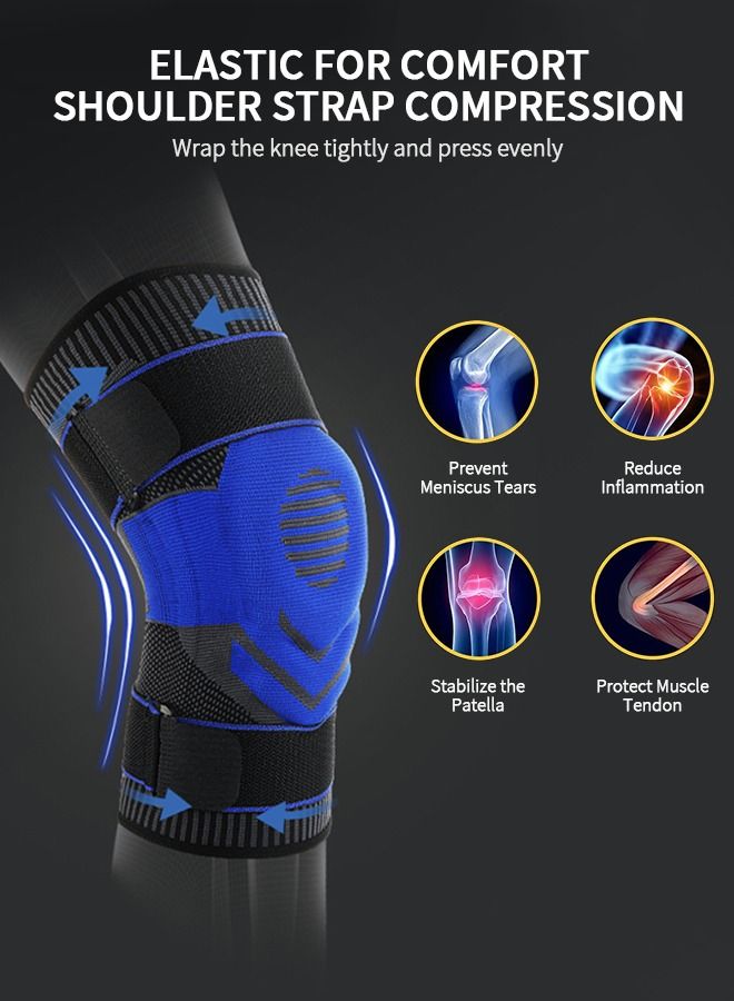 Knee Pain Knee Pads, Compression Knee Pads, Professional Knee Pads with Patella Gel Pads and Side Stabilizers, Sports Pads For Running, Exercise, Arthritis, Joint Recovery(XL)