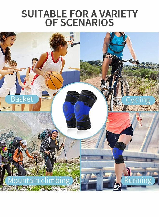 Knee Pain Knee Pads, Compression Knee Pads, Professional Knee Pads with Patella Gel Pads and Side Stabilizers, Sports Pads For Running, Exercise, Arthritis, Joint Recovery(L)