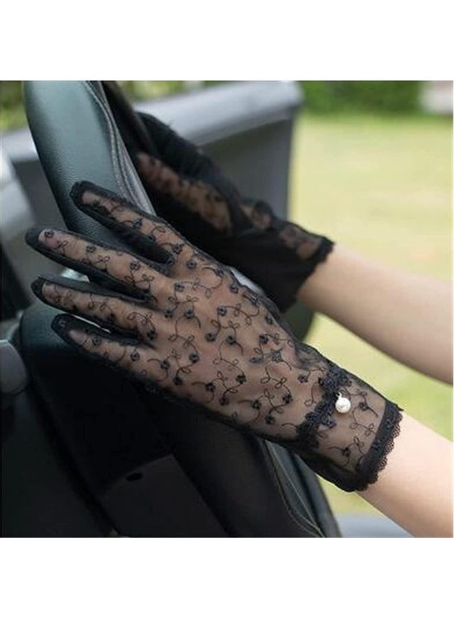 Lace Sunscreen Slip-Resistant Driving Gloves One Size