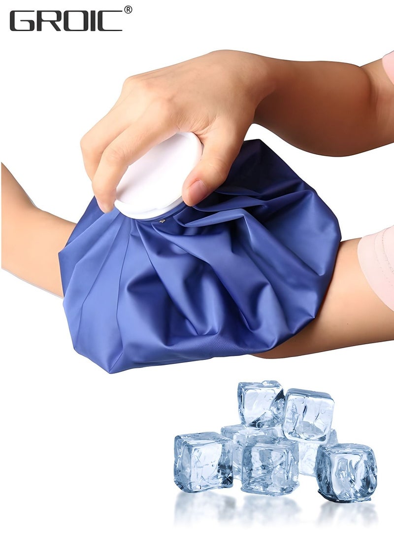 Ice Cold Pack Reusable Ice Bags Hot Water Bag for Injuries, Hot & Cold Therapy and Pain Relief with Elastic Breathable Support Wrap, 3 Sizes (6