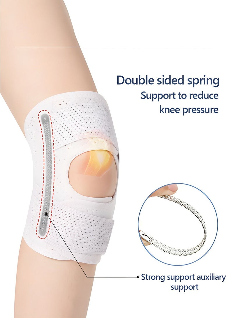 2PCS Knee Brace with Side Stabilizers Relieve Meniscus Tear Knee Pain ACL MCL Arthritis,Joint Pain Relief, Breathable Adjustable Knee Support,Adjustable Compression Knee Support Braces