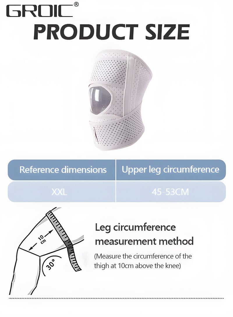 2PCS Knee Brace with Side Stabilizers Relieve Meniscus Tear Knee Pain ACL MCL Arthritis,Joint Pain Relief, Breathable Adjustable Knee Support,Adjustable Compression Knee Support Braces