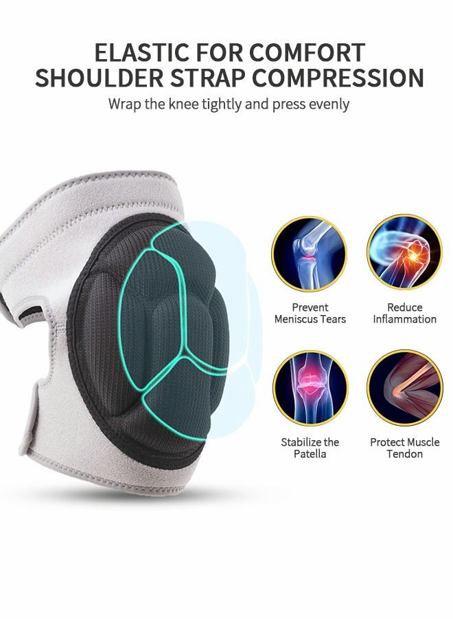 The Knee Pads with Thick Eva Foam Pads Can Adjust The Kneeling Pads, Anti -collateral Sponge Sports Knees, Suitable For Football Basketball Fitness Roller Skating, Sports Protective Gear