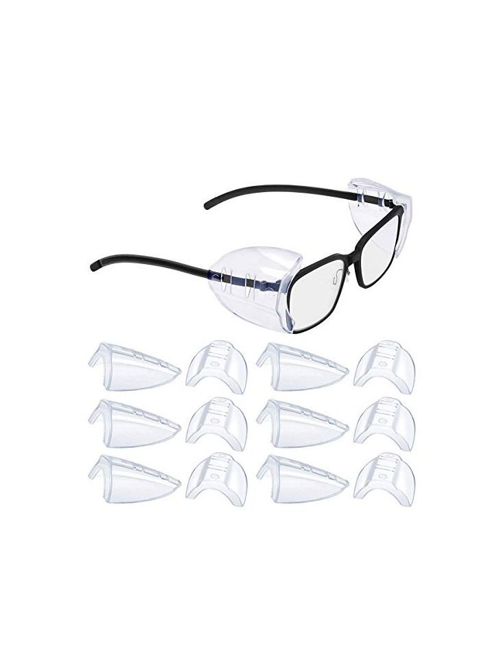 Side Shields for Eyeglasses Transparent Prescription Glasses, Safety For Glasses,Slip on Clear Shields,Fits Small to Medium Frames Protect(6 Pairs)