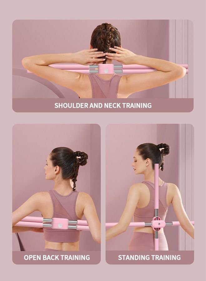 Back Straightener Posture Corrector, Back Support Yoga Sticks Stretching Tool for Posture, Humpback Correction Sticks Stretching Tool, Retractable Design Back Brace Women Posture Corrector for Men kid