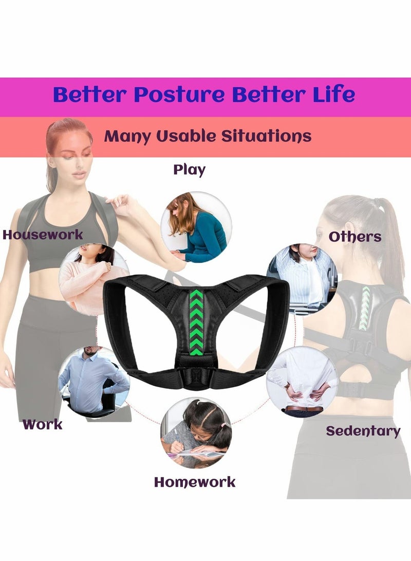 Back Brace Pro Posture Corrector for Women Adjustable Breathable back support belt for men Improves Posture Neck Pain Relief Medium 27'' 36''