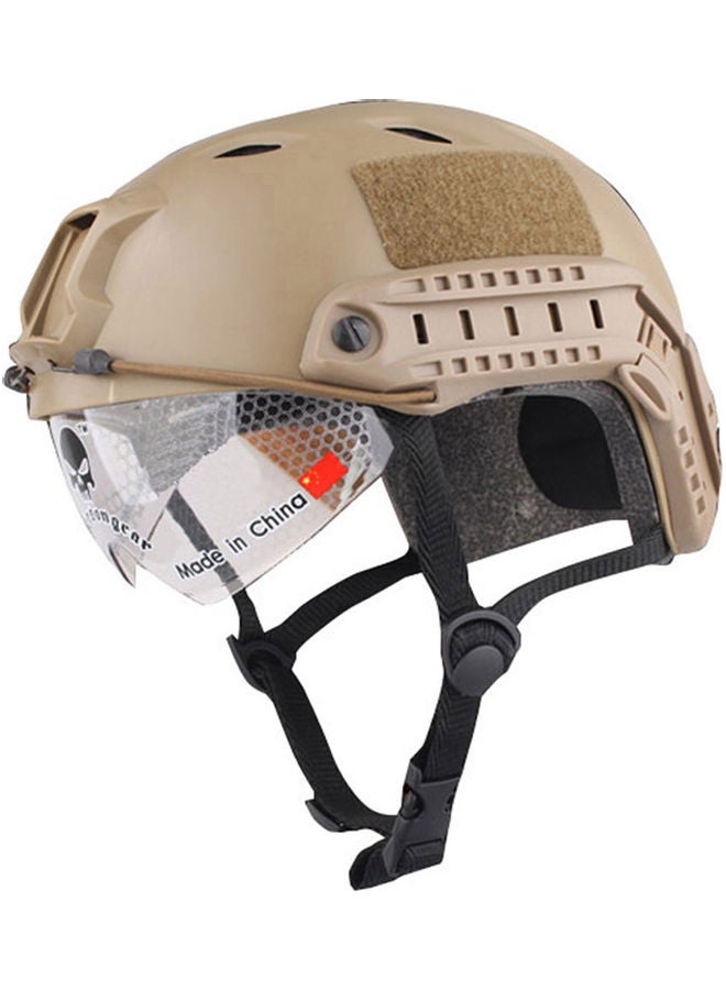 Lightweight Windproof Anti-collision Helmet with Goggles Military Shooting Helmet Paintball Face Mask 22*22*22cm