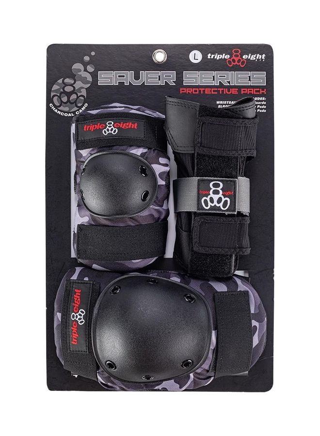 Saver Series Pad Set With Knee Savers, Elbow Savers And Wrist Savers, Small, Charco Camo 7-8inch