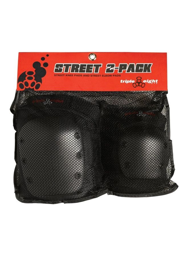 Street 2-Pack Knee And Elbow Pad Set, Large, Black