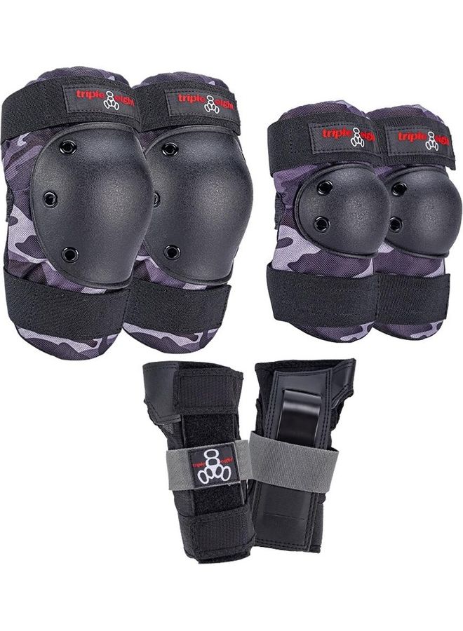 Saver Series Pad Set With Knee Savers, Elbow Savers And Wrist Savers, Junior, Charco Camo 6-7inch