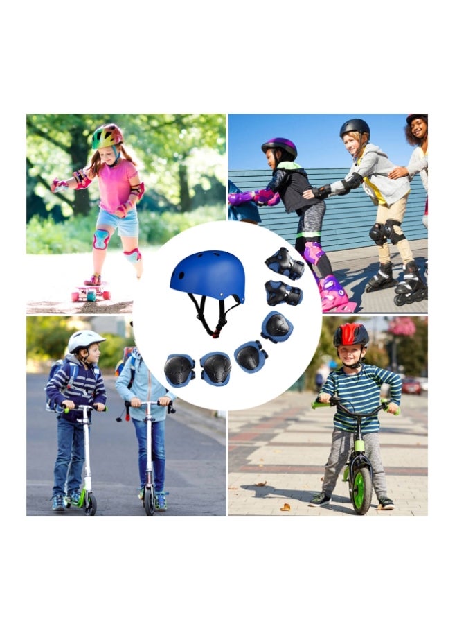 Pack Of 7 Adjustable Skateboard Protective Gear Set M